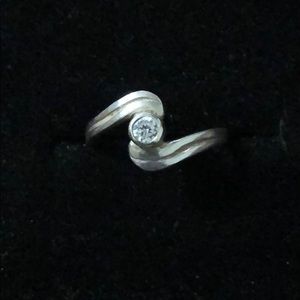 Sterling silver 925 CZ Toe / Midi Ring Size OFMS